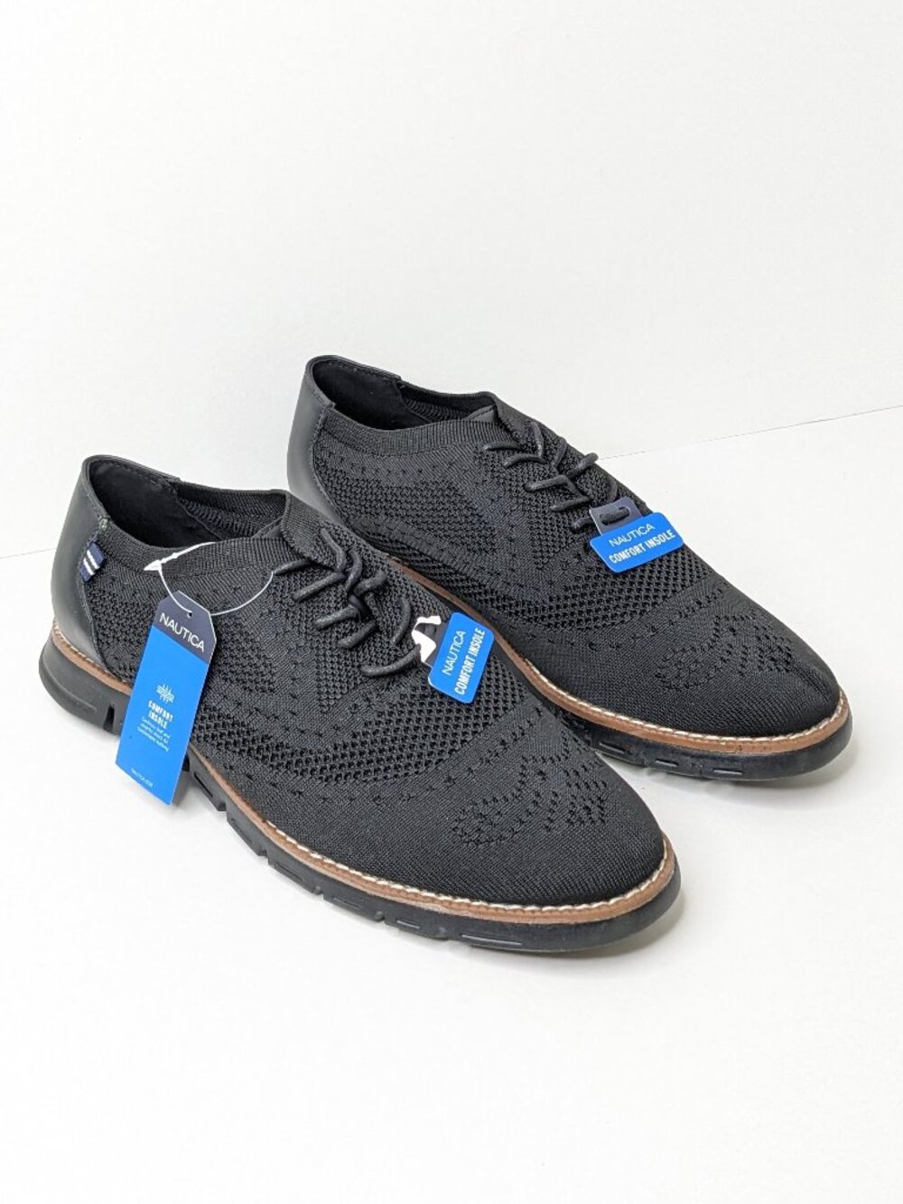 Nautica Wrenwood 3 Casual Knit Oxford Sneakers Black Men's 11